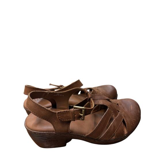 b.o.c Womens. persi Leather Closed Toe Casual Slingback Sandals brown nurse - Picture 1 of 8